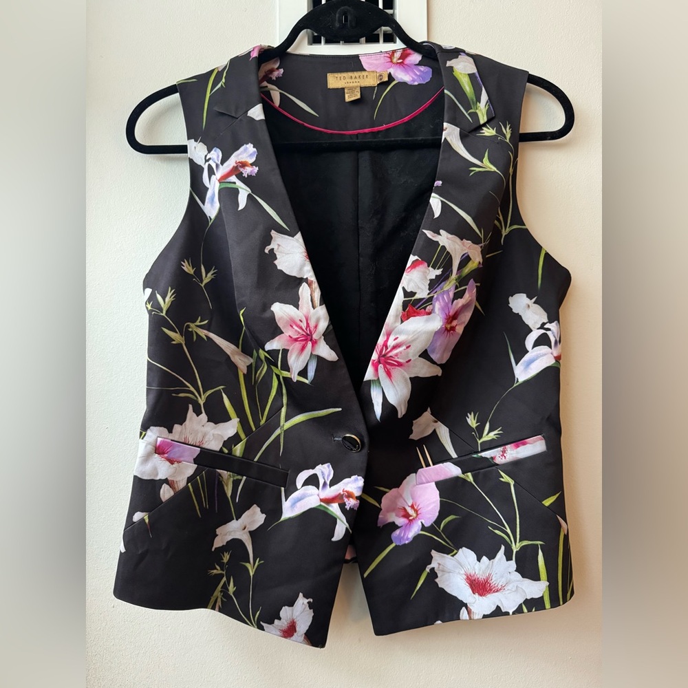 Ted Baker "ONIXW" Mirrored Tropics Floral Vest